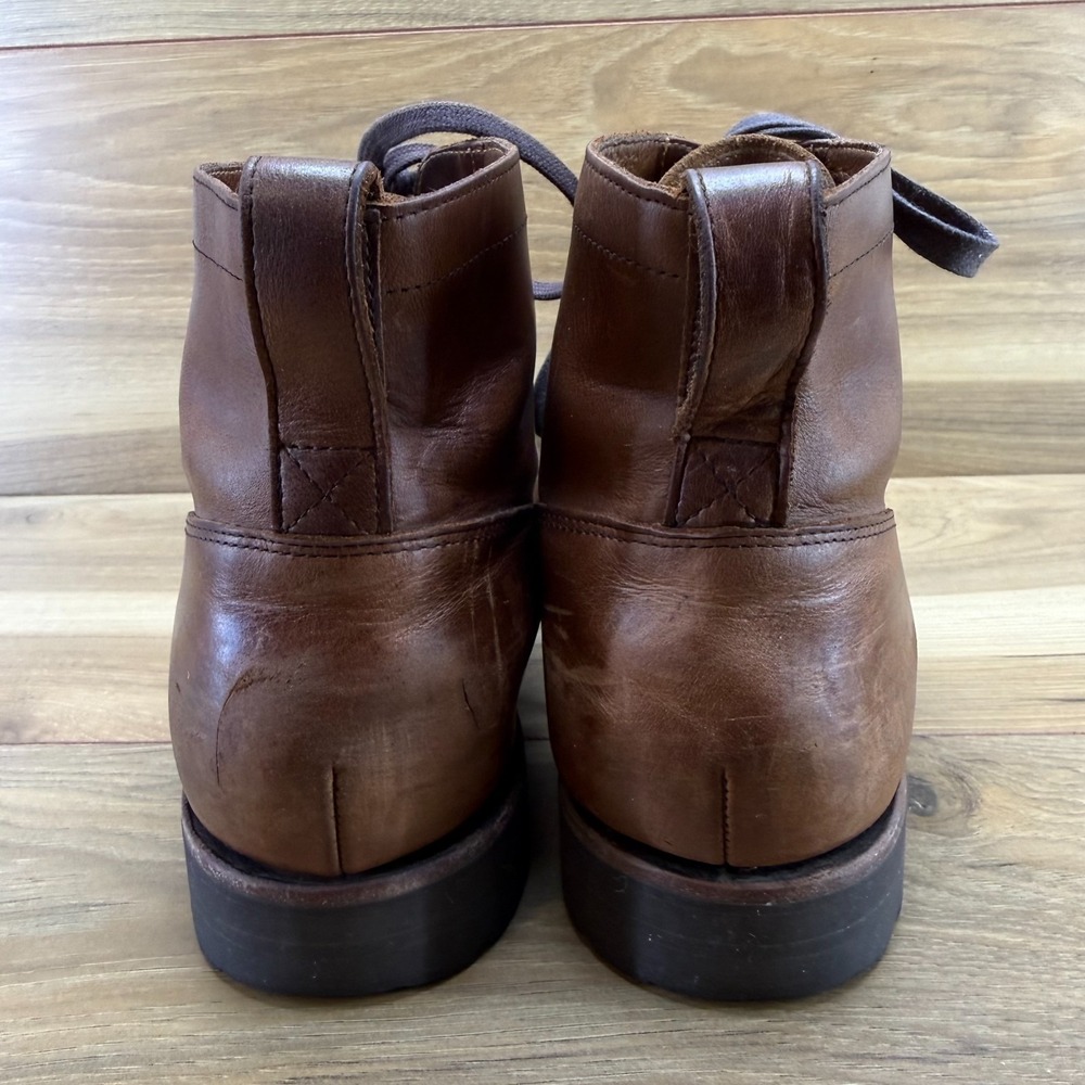 J Crew Kenton Cap Toe Boots Mens 9.5 M Brown Leather Business Casual Old Money - Picture 8 of 12